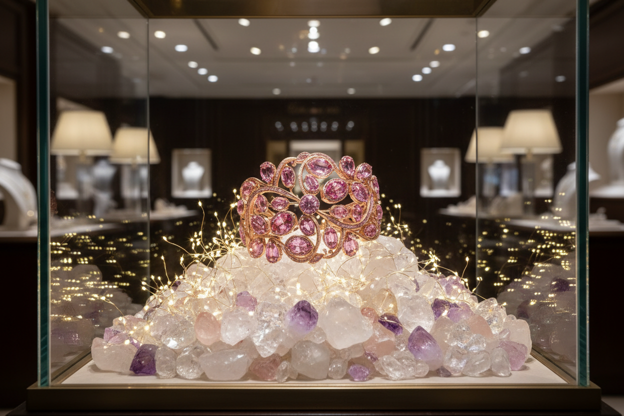 粉色珠宝手链展示柜